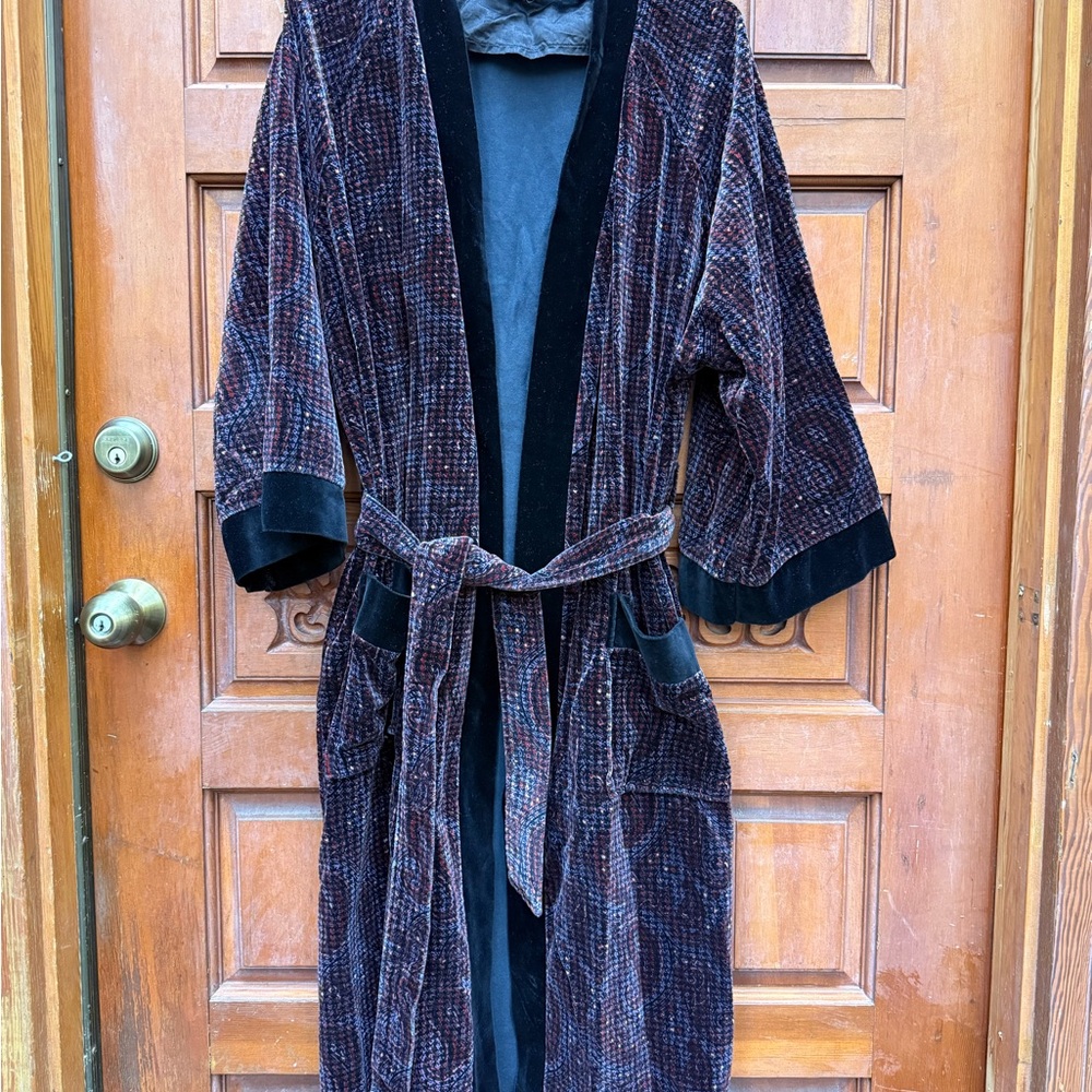 Yves Saint Laurent Black Velvet Robe